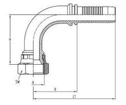 Фитинги JIS Komatsu Исполнения 90°