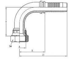 Фитинги JIS Toyota Исполнения 90°